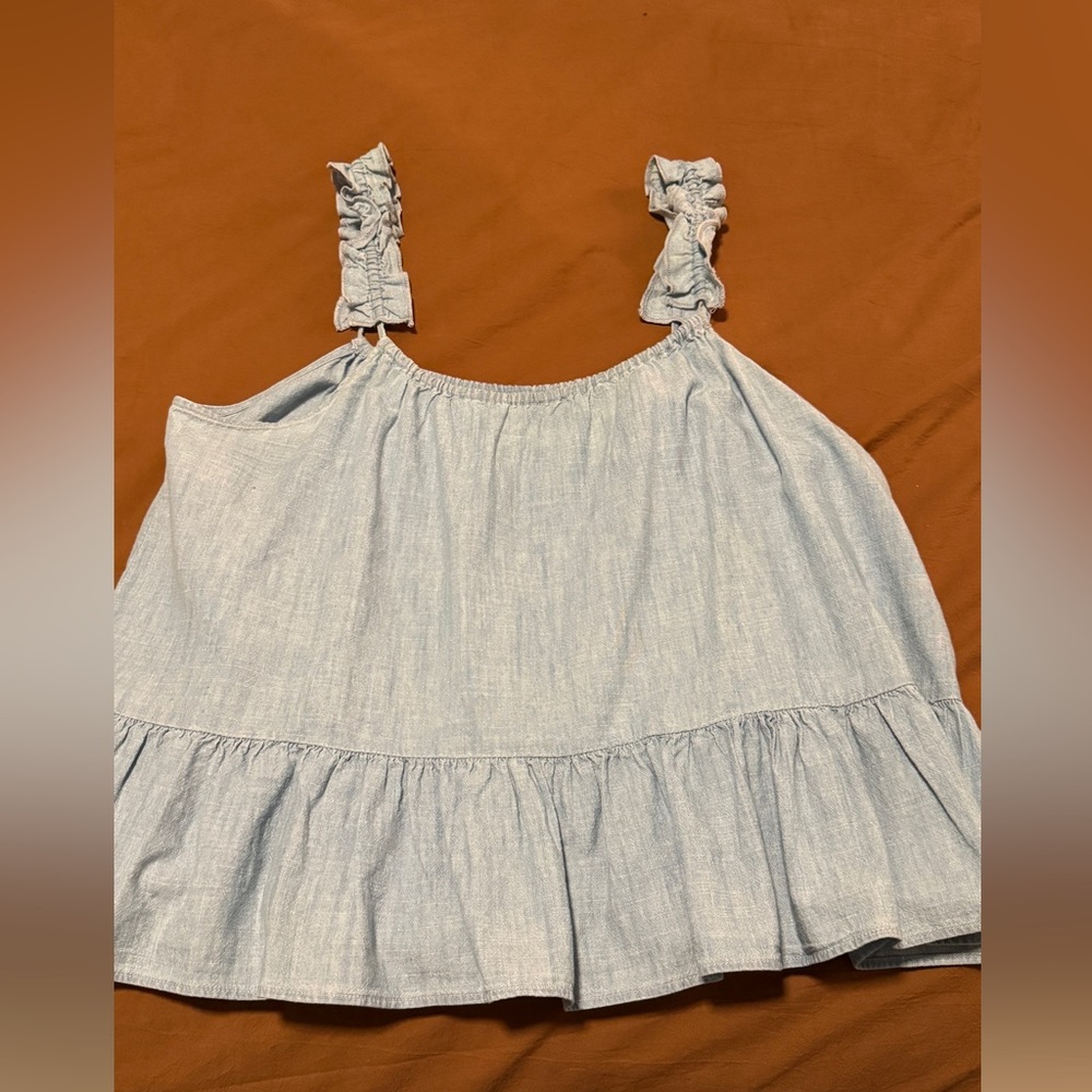 Madewell babydoll chambray top